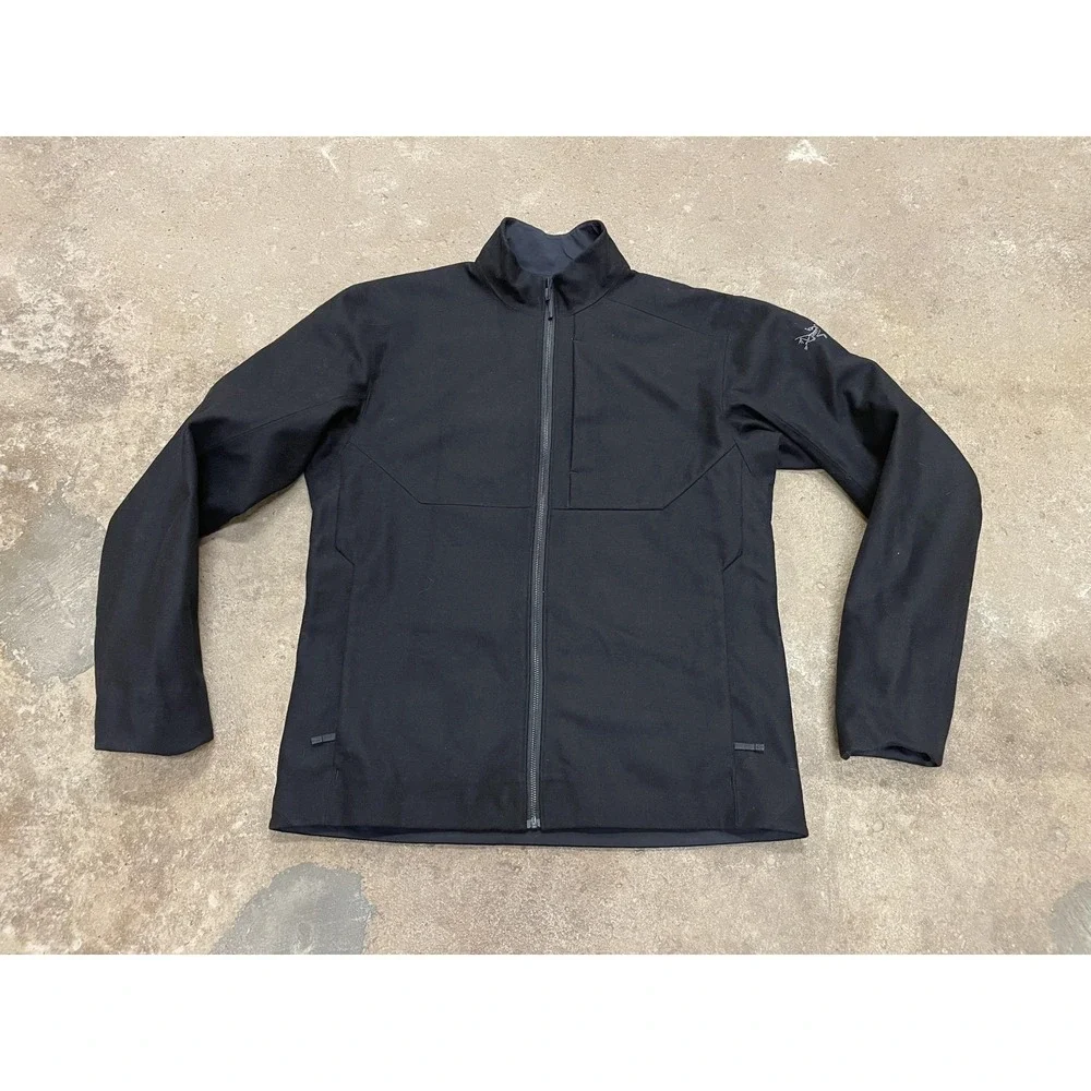 Arc'teryx Jacket Mens‎ Large Black Wool Softshell Full Zip Hiking Outdoor Trail